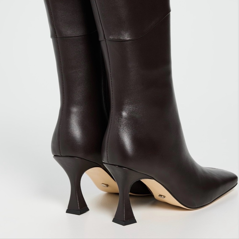 Tony Bianco Fantasy Dark Brown Chocolate Nappa Knee-High Leather Heel Boots - Picture 6 of 7